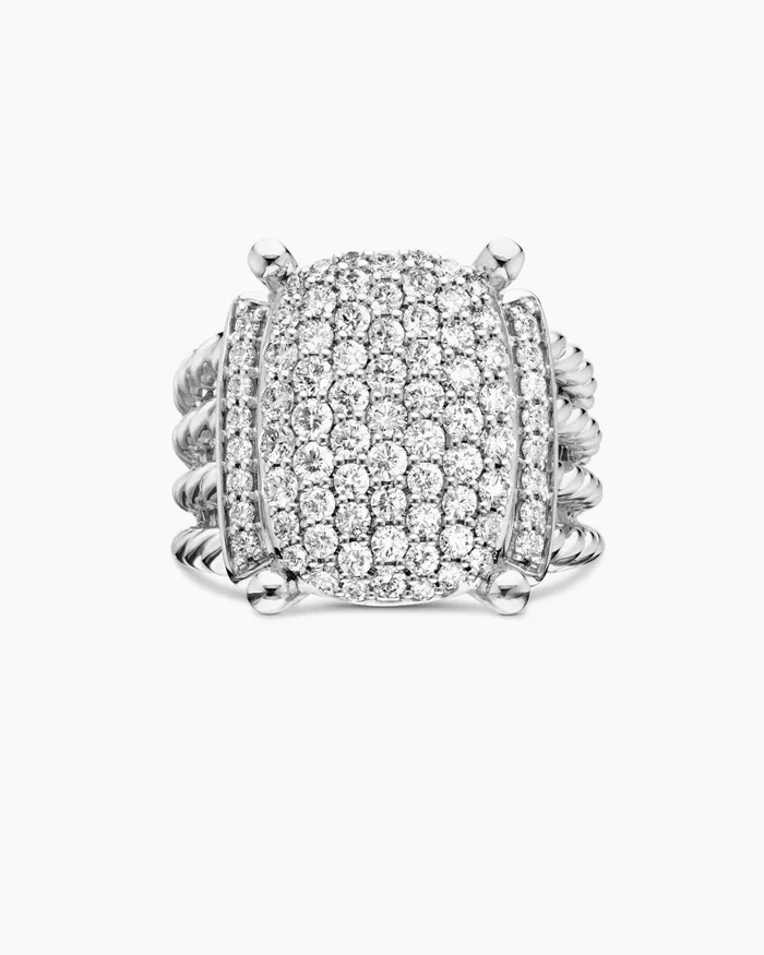 Wheaton Ring In Sterling Silver With Diamonds 167mm Women David Yurman Statement Wheaton Ring In Sterling Silver With Diamonds 167mm Women David Yurman Statement