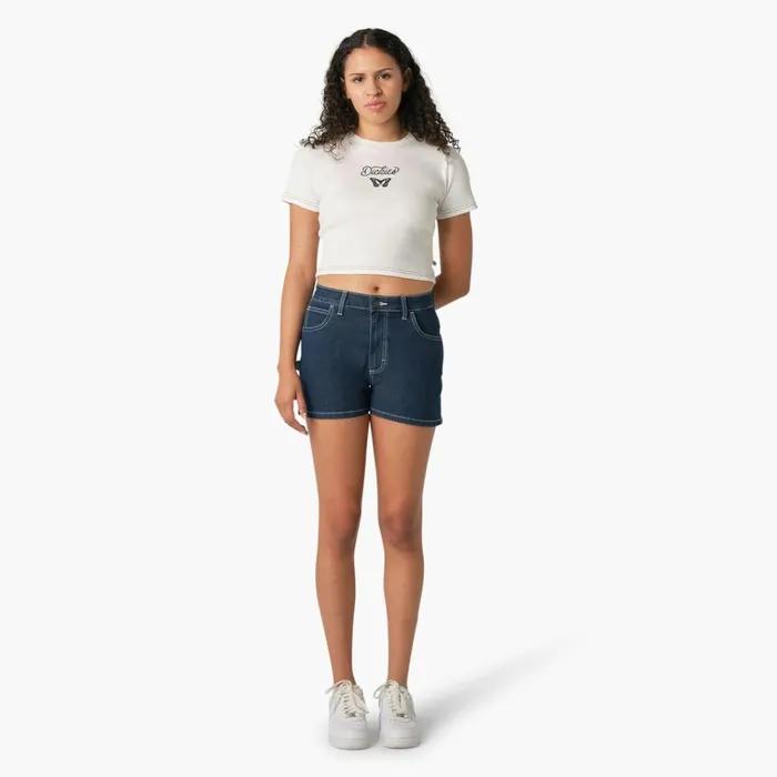 Women039s Carpenter Jean Shorts 3034 Stonewashed Indigo Blue Stonewashed Indigo Blue snb Women Dickies Jean Shorts