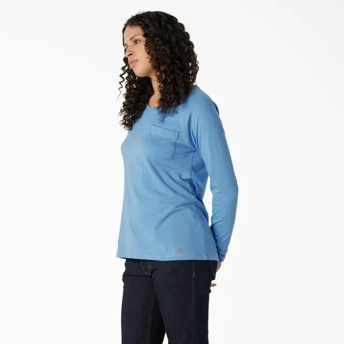 Women039s Cooling Long Sleeve Pocket TShirt Azure Blue Azure Blue ab2 Women Dickies Hi Vis