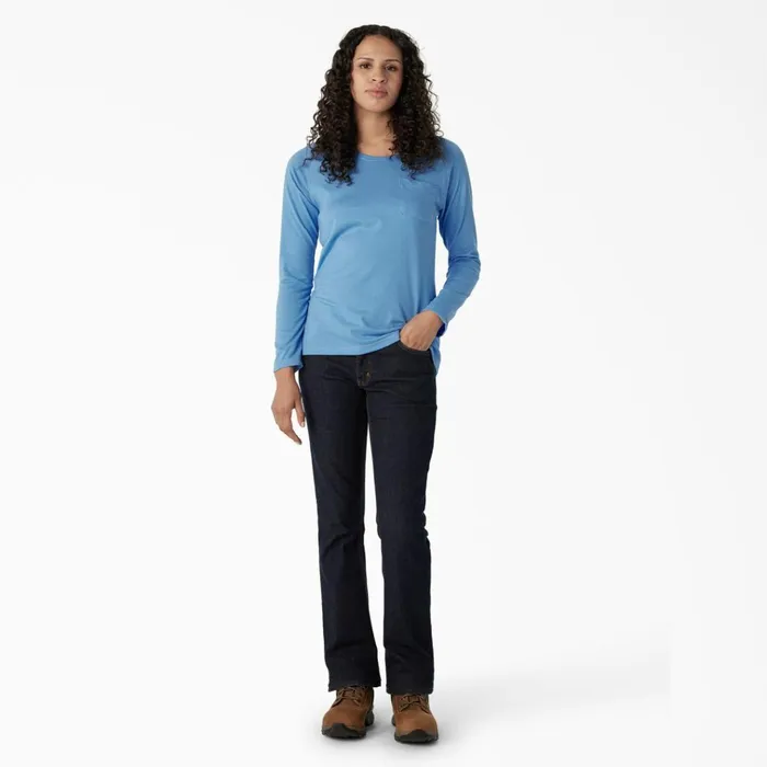 Women039s Cooling Long Sleeve Pocket TShirt Azure Blue Azure Blue ab2 Women Dickies Hi Vis