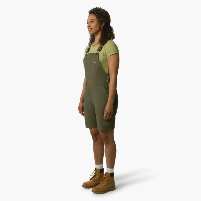 Women039s Cooling Ripstop Bib Shortalls Rinsed Military Green Rinsed Military Green rml Women Dickies Shortalls