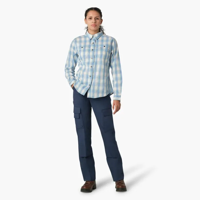 Women039s Cooling RollTab Work Shirt Clear Blue Hillside Plaid Clear Blue Hillside Plaid b1f Women Dickies Work Tops Women039s Cooling RollTab Work Shirt Clear Blue Hillside Plaid Clear Blue Hillside Plaid b1f Women Dickies Work Tops