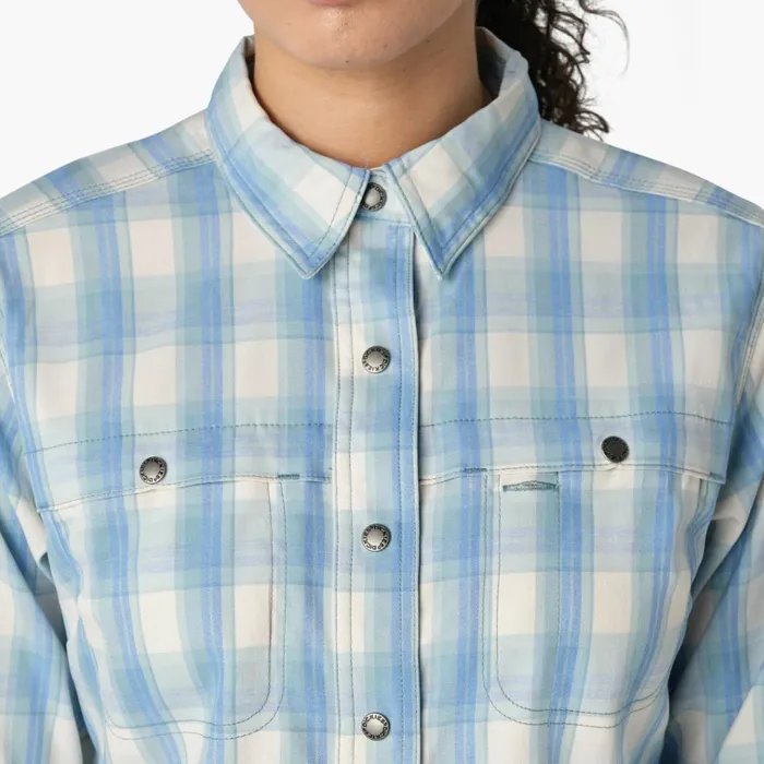 Women039s Cooling RollTab Work Shirt Clear Blue Hillside Plaid Clear Blue Hillside Plaid b1f Women Dickies Work Tops Women039s Cooling RollTab Work Shirt Clear Blue Hillside Plaid Clear Blue Hillside Plaid b1f Women Dickies Work Tops