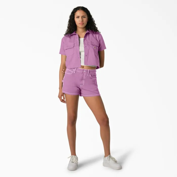 Women039s Cropped Work Shirt Wild Rose Wild Rose wr2 Women Dickies Button Up Women039s Cropped Work Shirt Wild Rose Wild Rose wr2 Women Dickies Button Up