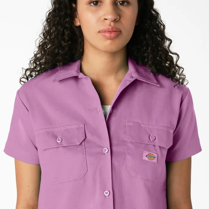 Women039s Cropped Work Shirt Wild Rose Wild Rose wr2 Women Dickies Button Up Women039s Cropped Work Shirt Wild Rose Wild Rose wr2 Women Dickies Button Up