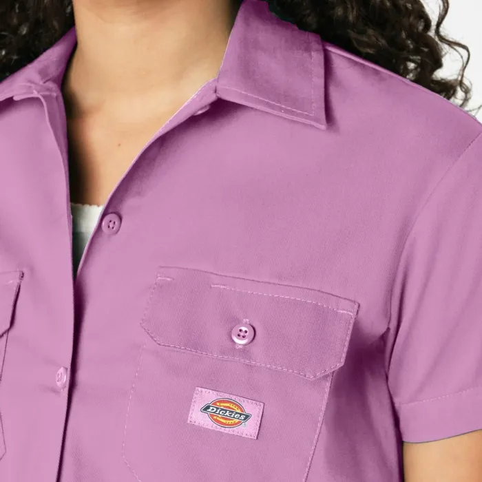 Women039s Cropped Work Shirt Wild Rose Wild Rose wr2 Women Dickies Button Up Women039s Cropped Work Shirt Wild Rose Wild Rose wr2 Women Dickies Button Up