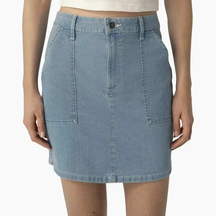 Women039s Denim Carpenter Skirt Stonewashed Light Denim Stonewashed Light Denim swd Women Dickies Skirts and Dresses
