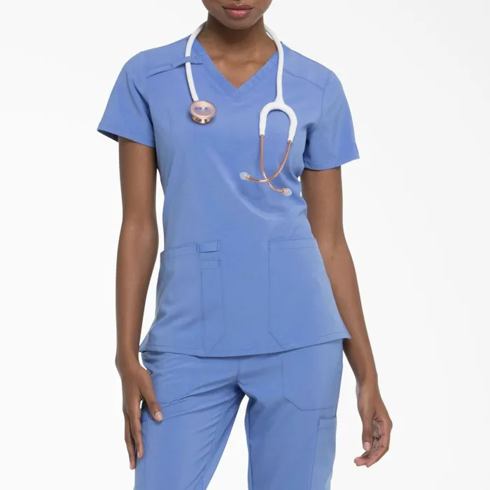 Women039s EDS Essentials VNeck Scrub Top Ceil Blue Ceil Blue cbl Women Dickies Scrubs Women039s EDS Essentials VNeck Scrub Top Ceil Blue Ceil Blue cbl Women Dickies Scrubs