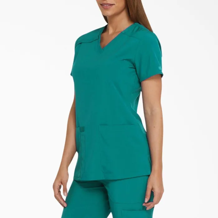Women039s EDS Essentials VNeck Scrub Top Teal Teal dtl Women Dickies Scrubs Women039s EDS Essentials VNeck Scrub Top Teal Teal dtl Women Dickies Scrubs