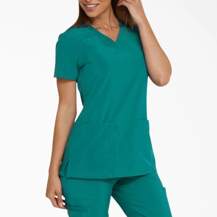 Women039s EDS Essentials VNeck Scrub Top Teal Teal dtl Women Dickies Scrubs Women039s EDS Essentials VNeck Scrub Top Teal Teal dtl Women Dickies Scrubs