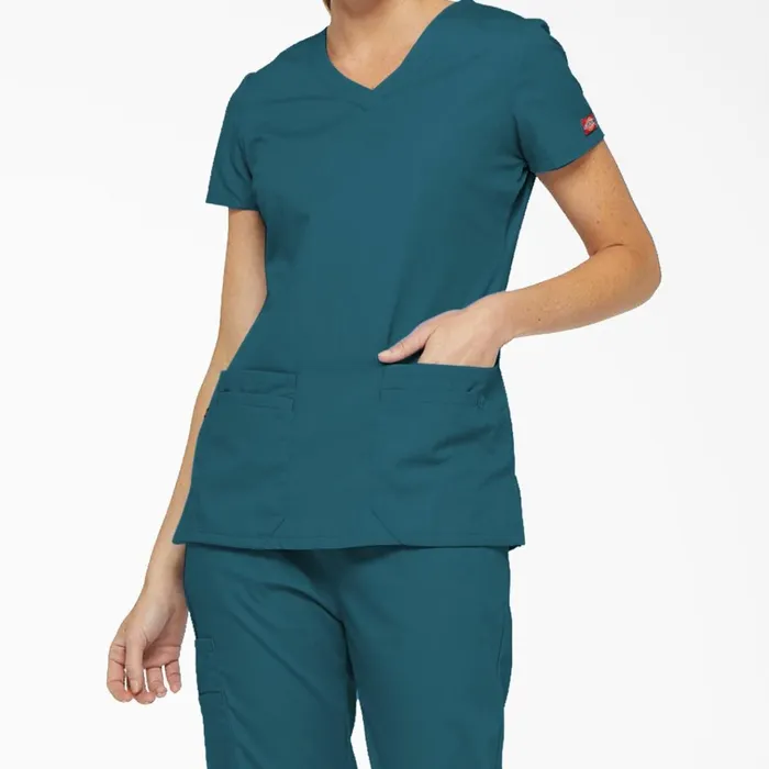 Women039s EDS Signature VNeck Scrub Top With Pen Slot Caribbean Blue Caribbean Blue crb Women Dickies Scrubs Women039s EDS Signature VNeck Scrub Top With Pen Slot Caribbean Blue Caribbean Blue crb Women Dickies Scrubs