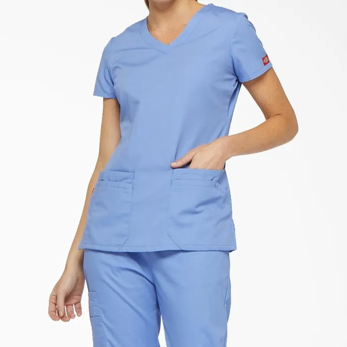 Women039s EDS Signature VNeck Scrub Top With Pen Slot Ceil Blue Ceil Blue cbl Women Dickies Scrubs Women039s EDS Signature VNeck Scrub Top With Pen Slot Ceil Blue Ceil Blue cbl Women Dickies Scrubs