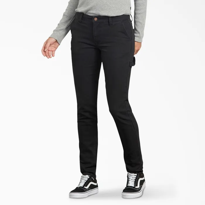 Women039s FLEX Slim Fit Duck Carpenter Pants Rinsed Black Rinsed Black rbk Women Dickies Carpenter Women039s FLEX Slim Fit Duck Carpenter Pants Rinsed Black Rinsed Black rbk Women Dickies Carpenter