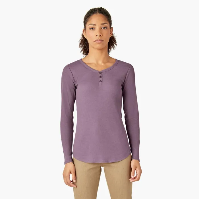 Women039s Henley Long Sleeve Shirt Grapeade Grapeade gsd Women Dickies Work Tops Women039s Henley Long Sleeve Shirt Grapeade Grapeade gsd Women Dickies Work Tops