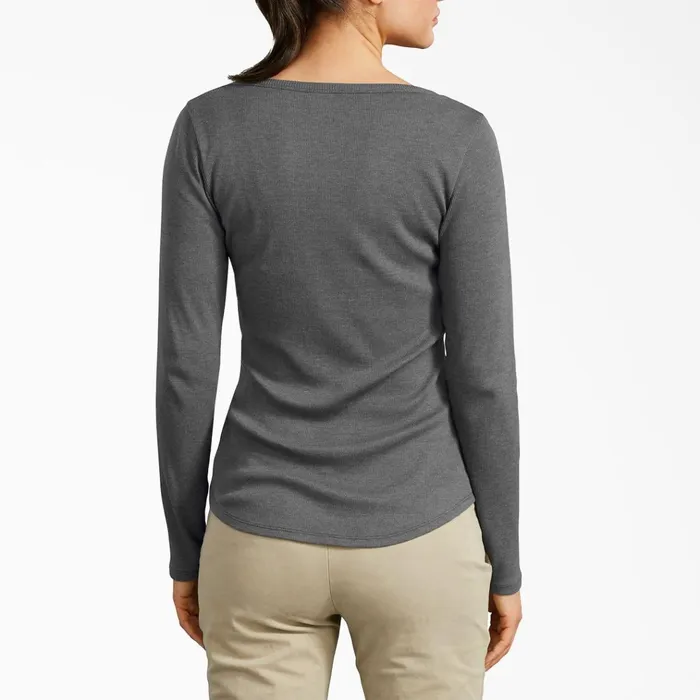 Women039s Henley Long Sleeve Shirt Graphite Gray Graphite Gray gad Women Dickies Work Tops Women039s Henley Long Sleeve Shirt Graphite Gray Graphite Gray gad Women Dickies Work Tops