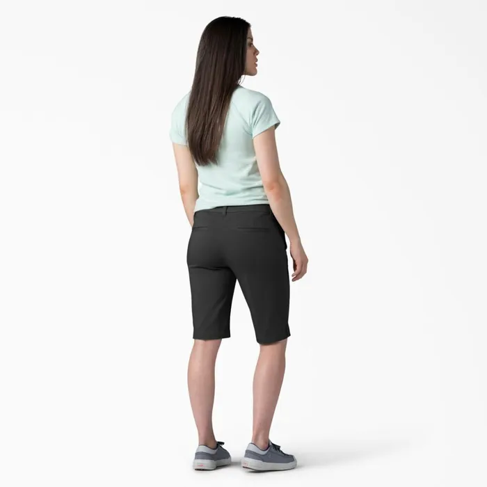Women039s Perfect Shape Straight Fit Bermuda Shorts 11034 Rinsed Black Rinsed Black rbkx Women Dickies Work Shorts
