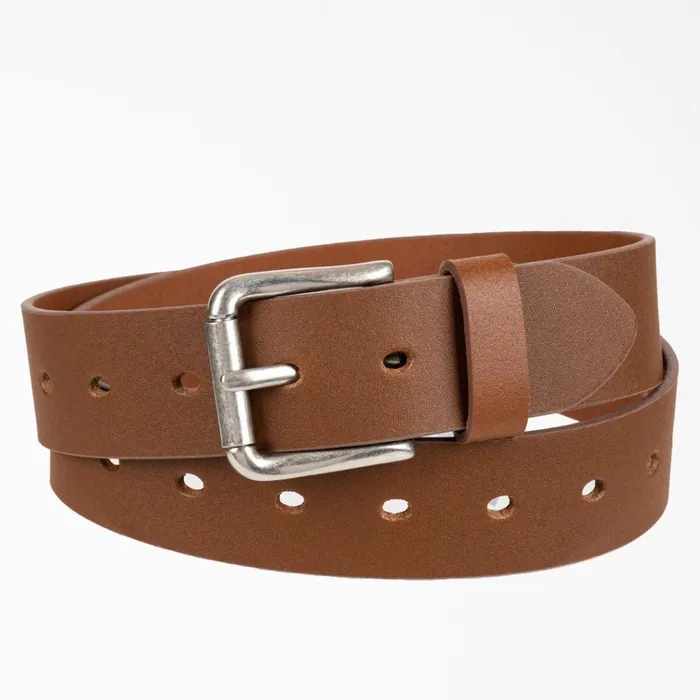 Women039s Perforated Leather Belt Dark Tan Dark Tan dt Women Dickies Belts