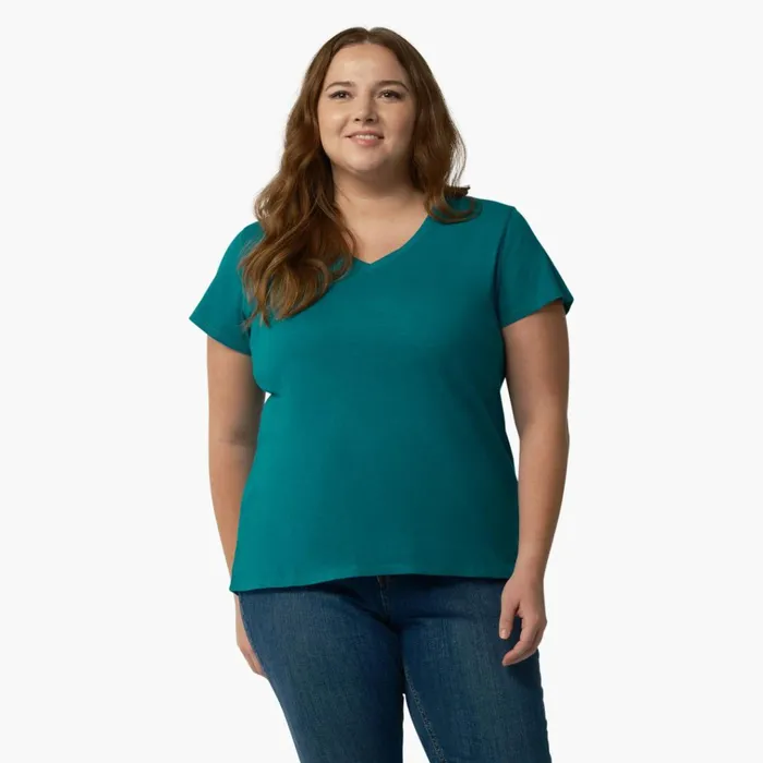 Women039s Plus Short Sleeve VNeck TShirt Deep Lake Deep Lake dl2 Women Dickies Tops Women039s Plus Short Sleeve VNeck TShirt Deep Lake Deep Lake dl2 Women Dickies Tops