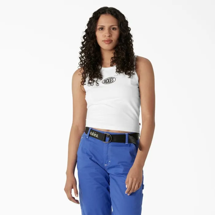 Women039s Racerback Cropped Tank Top White White wh Women Dickies Cropped Tops