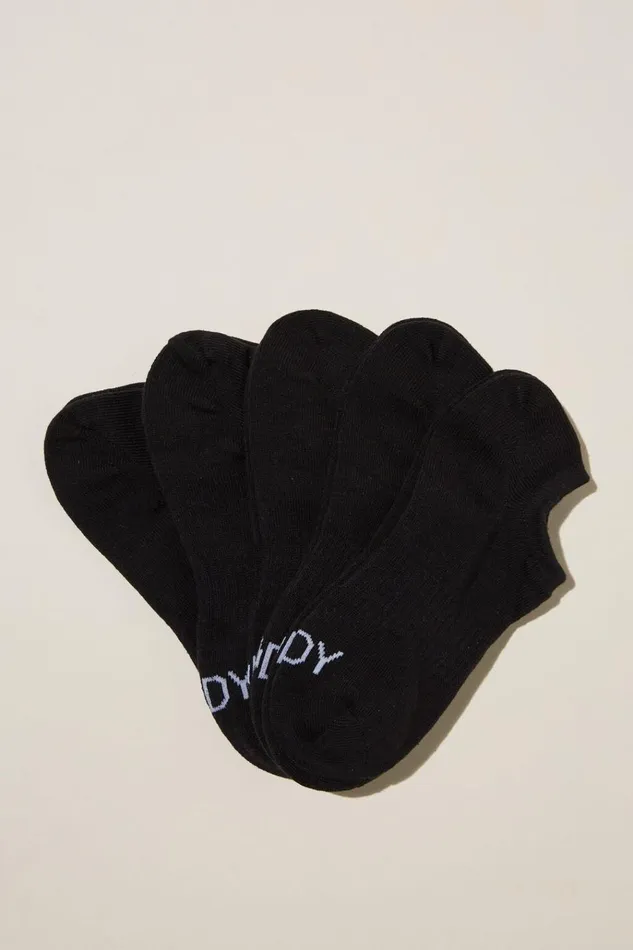 Women Accessories Cotton On Body Low Cut Sneaker Socks 5Pk Black