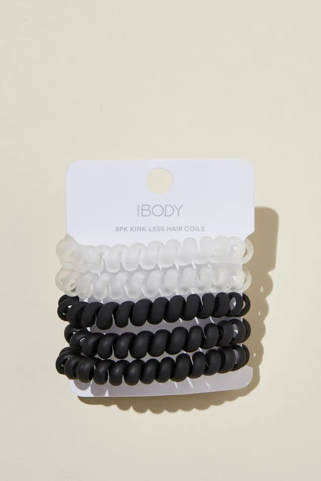 Women Accessories Cotton On Coil Hair Ties 5Pk Blackclear