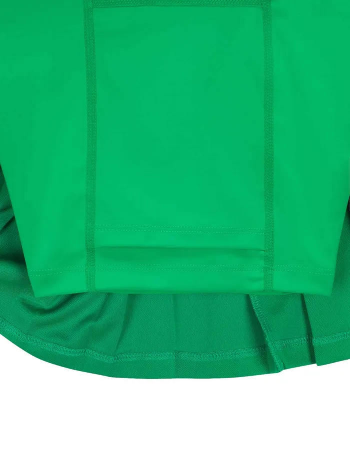 Women Athleisure Sergio Tacchini Flag Waistband Pleated Skirt Green