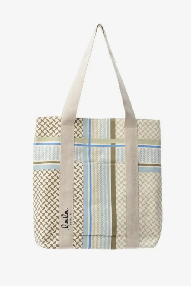 Women Bags Lala Berlin Tote Carmela Canvas Heritage Stripe Olive