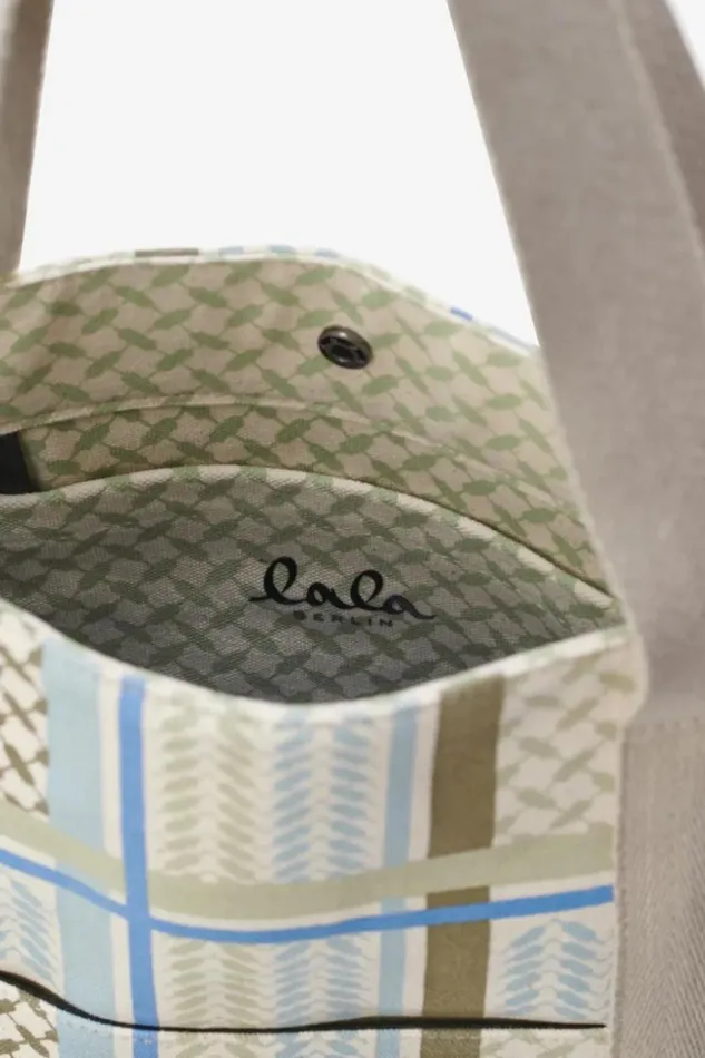 Women Bags Lala Berlin Tote Carmela Canvas Heritage Stripe Olive