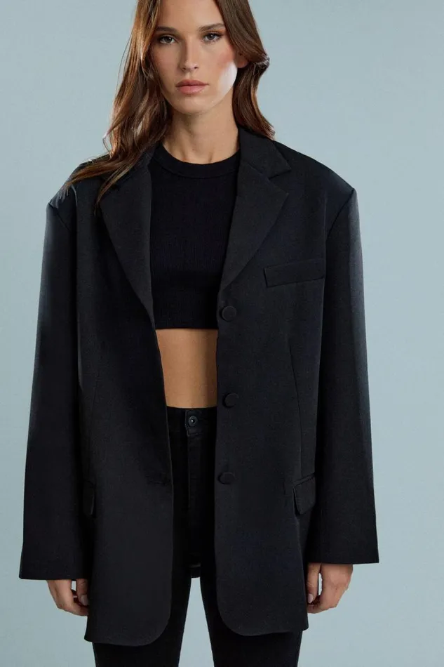 Women Bardot Blazers Akia Oversized Blazer In Black