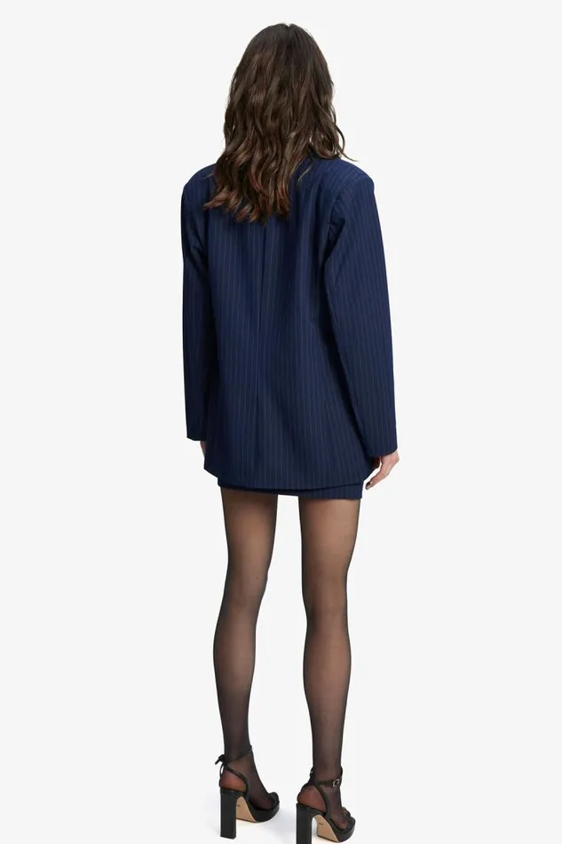 Women Bardot Blazers Pin Stripe Blazer In Navy Stripe Women Bardot Blazers Pin Stripe Blazer In Navy Stripe
