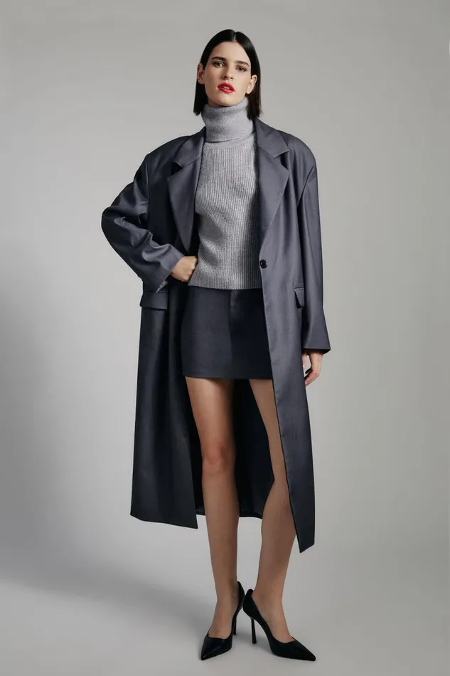 Women Bardot Coats Maika Oversized Coat In Dark Grey