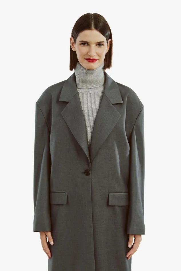 Women Bardot Coats Maika Oversized Coat In Dark Grey Women Bardot Coats Maika Oversized Coat In Dark Grey