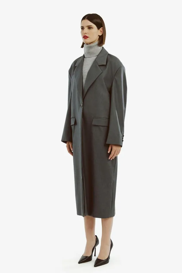Women Bardot Coats Maika Oversized Coat In Dark Grey Women Bardot Coats Maika Oversized Coat In Dark Grey