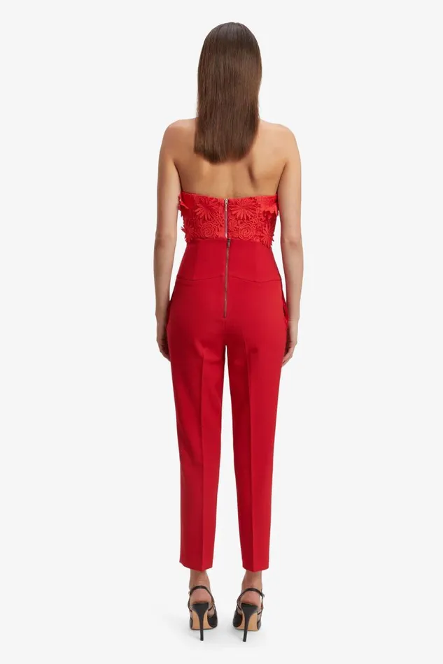 Women Bardot Corsets Brias Lace Bustier In Fire Red Women Bardot Corsets Brias Lace Bustier In Fire Red