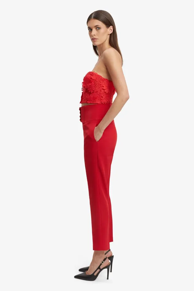 Women Bardot Corsets Brias Lace Bustier In Fire Red Women Bardot Corsets Brias Lace Bustier In Fire Red