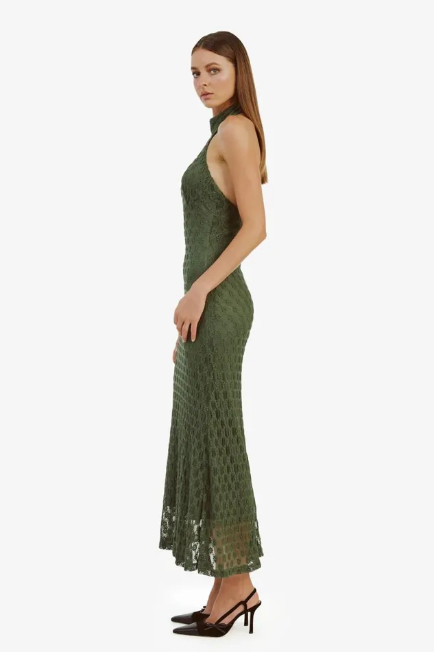 Women Bardot Day To Night Dresses Adoni Ola Lace Maxi Dress In Khaki Women Bardot Day To Night Dresses Adoni Ola Lace Maxi Dress In Khaki
