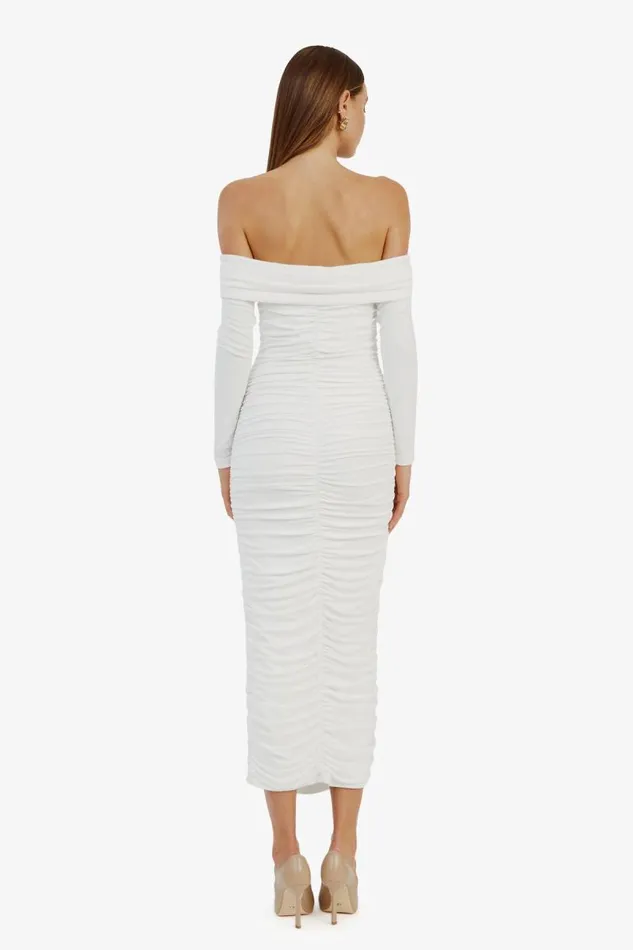 Women Bardot Day To Night Dresses Arkie Knit Maxi Dress In Ivory Women Bardot Day To Night Dresses Arkie Knit Maxi Dress In Ivory