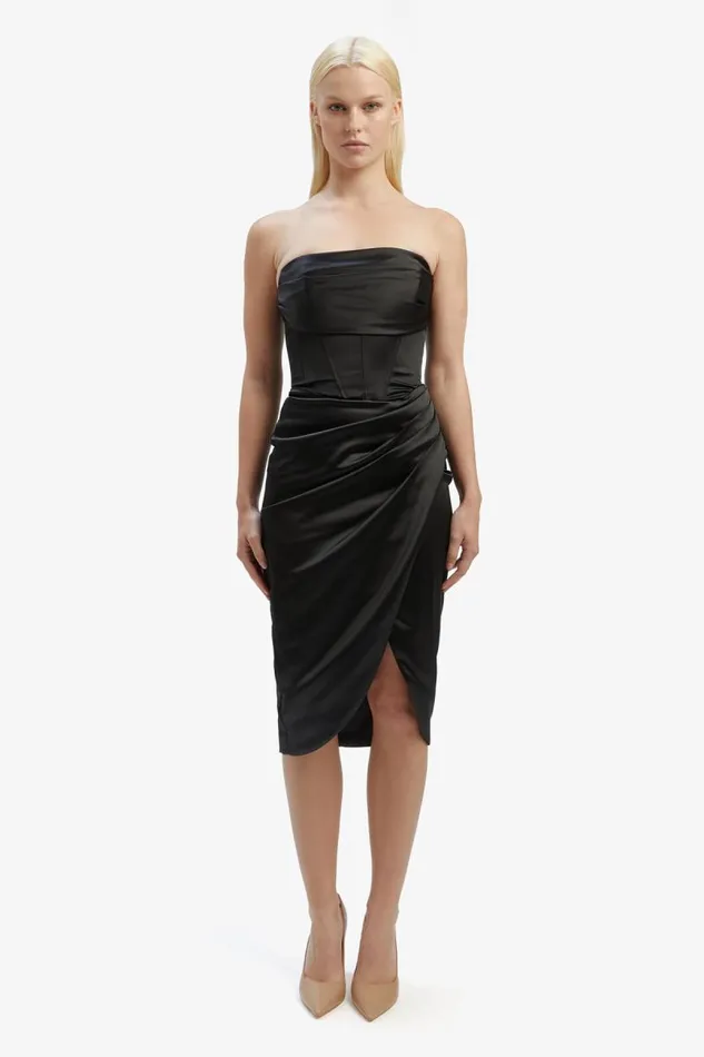 Women Bardot Day To Night Dresses Jamila Corset Dress In Black Women Bardot Day To Night Dresses Jamila Corset Dress In Black