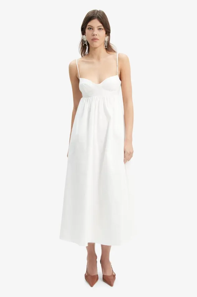 Women Bardot Day To Night Dresses Lenora Midi Dress In Orchid White Women Bardot Day To Night Dresses Lenora Midi Dress In Orchid White