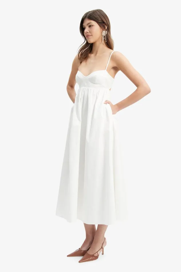 Women Bardot Day To Night Dresses Lenora Midi Dress In Orchid White Women Bardot Day To Night Dresses Lenora Midi Dress In Orchid White