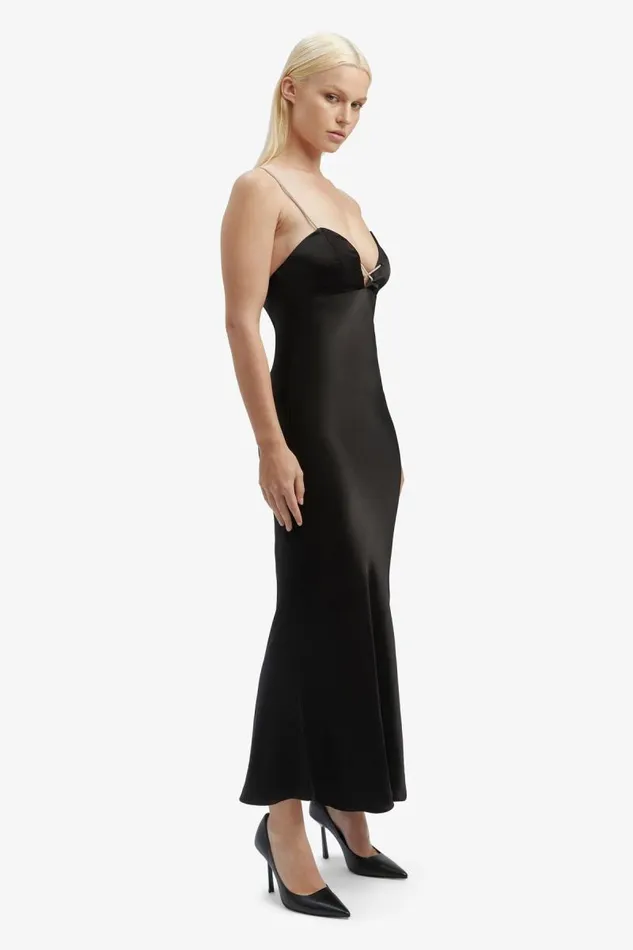 Women Bardot Day To Night Dresses Lili Midi Dress In Black