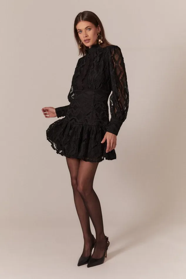 Women Bardot Day To Night Dresses Remy Lace Dress In Black