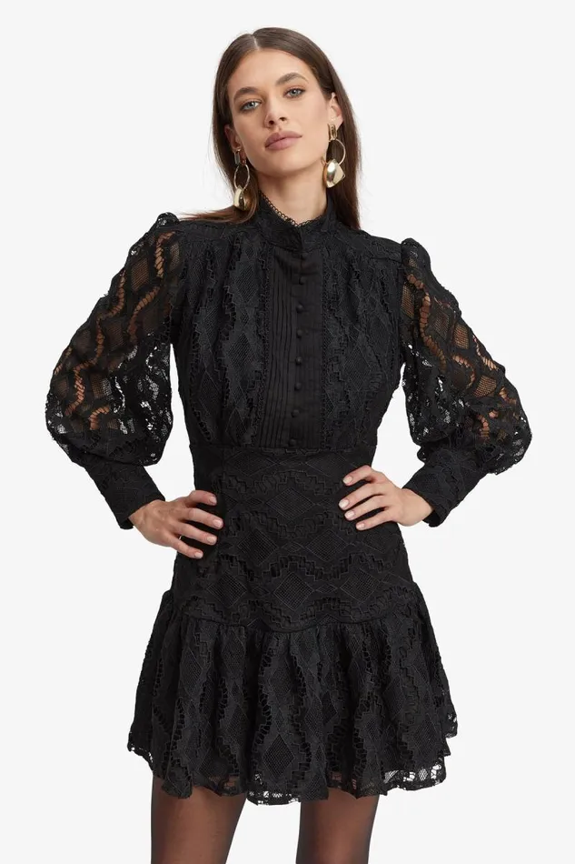 Women Bardot Day To Night Dresses Remy Lace Dress In Black Women Bardot Day To Night Dresses Remy Lace Dress In Black