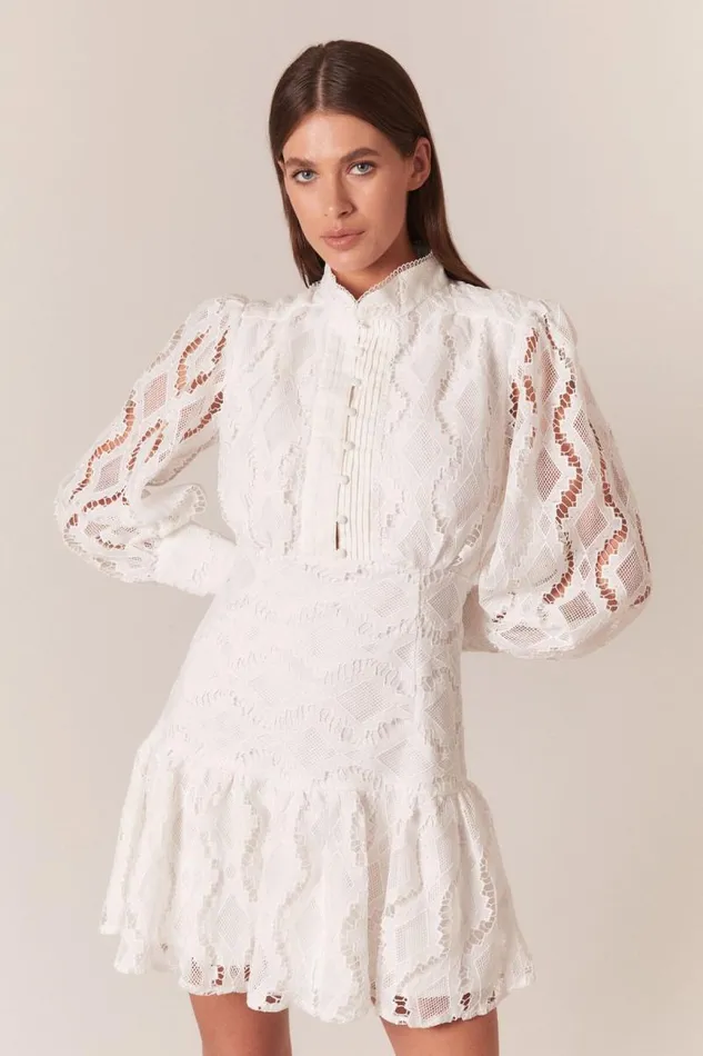 Women Bardot Day To Night Dresses Remy Lace Dress In Ivory