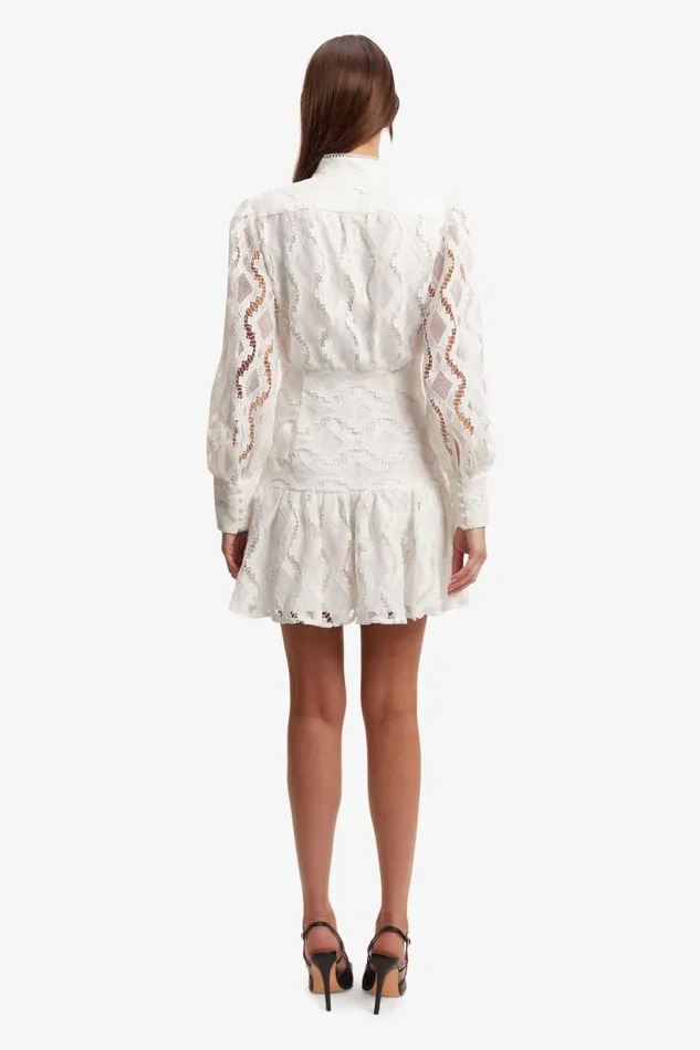 Women Bardot Day To Night Dresses Remy Lace Dress In Ivory