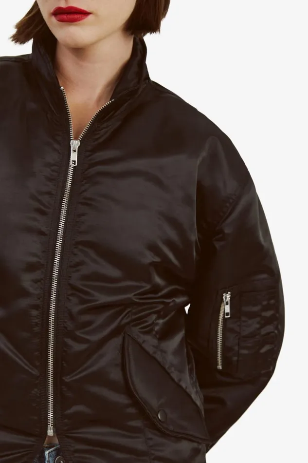 Women Bardot Jackets Fitted Bomber Jacket In Black Women Bardot Jackets Fitted Bomber Jacket In Black