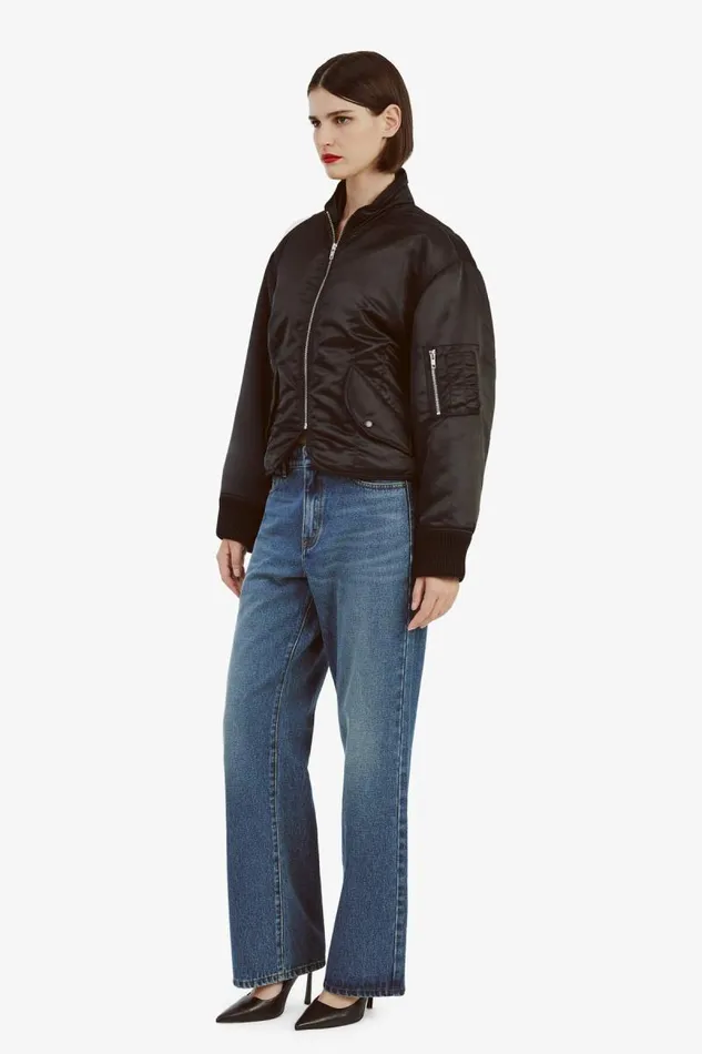 Women Bardot Jackets Fitted Bomber Jacket In Black Women Bardot Jackets Fitted Bomber Jacket In Black