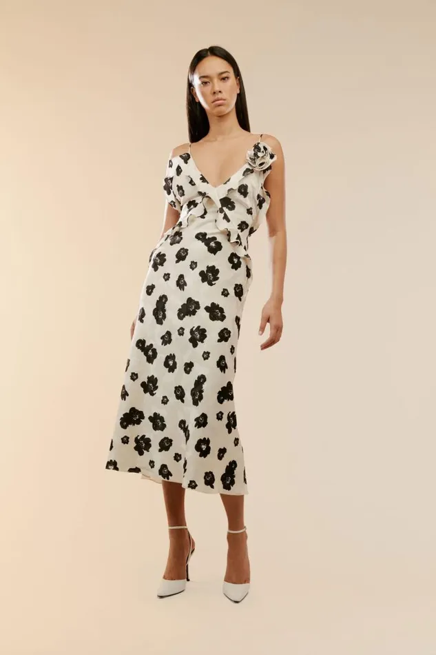 Women Bardot Occasion Dresses Olea Maxi Dress In Ivory Floral