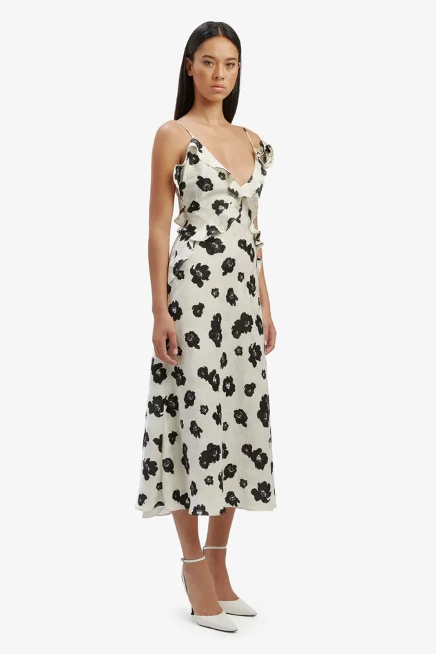 Women Bardot Occasion Dresses Olea Maxi Dress In Ivory Floral Women Bardot Occasion Dresses Olea Maxi Dress In Ivory Floral