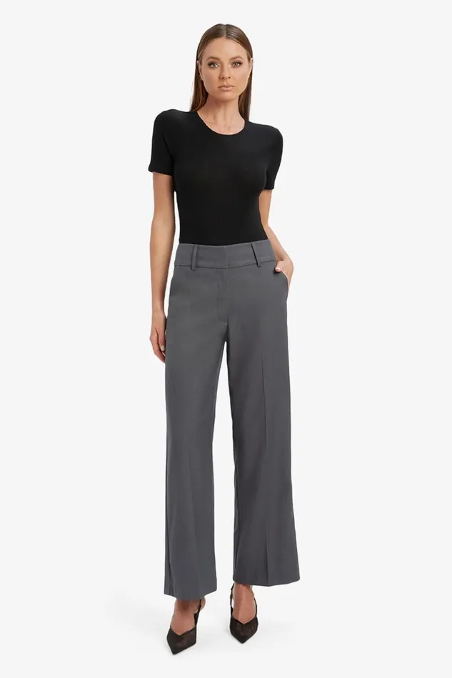 Women Bardot Pants Maika Straight Leg Pant In Dark Grey Women Bardot Pants Maika Straight Leg Pant In Dark Grey